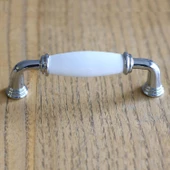 Gül Gerçek Porselen Beyaz 96 Mm Kulpları Mobilya Mutfak Dolabı Çekmece Dolap Kulpu Kulbu 9.6 Cm - 2