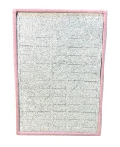 70 li Batırmalı Yüzük Tablası Pembe Gri Kadife thumbnail 2