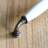 Gül Gerçek Porselen Eskitme Antik Sarı 96 mm Mobilya Mutfak Çekmece Dolap Kulpu Kulbu Kulpları thumbnail 5