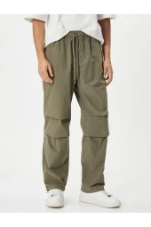 Paraşüt Bol Pantolon Oversize Beli Bağcıklı Cep Detaylı - 9