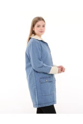 Morden Denim Ceket - Mavi - 4