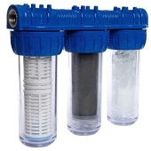 10"ÜÇLÜ SU FİLTRESİ DAİRE VE BİNA GİRİŞİ IÇİN ÜÇLÜ SET ARITMA SİSTEMİ 1" - 1