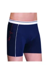 Erkek Lacivert Baskılı Şort Boxer 4455 - 1