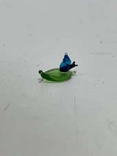El Yapımı Mini Murano Cam Yaprak Üstü Salyangoz Biblo A177-07 - 3