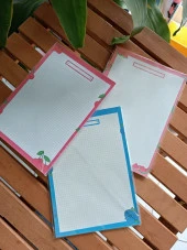 3lü Meyveli A5 Boy Notepad Memopad Check List Not Defteri Bloknot - 1