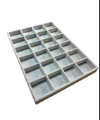 24 Bölmeli Kolye Ucu Küpe Yüzük Servis Tablası Gri - 1