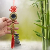 Çin Feng Shui Şans ve Bereket Bagua Ayna Beşli Para 35 cm thumbnail 3