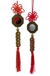 Çin Feng Shui Şans ve Bereket Bagua Ayna Beşli Para 35 cm thumbnail 6