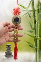 Çin Feng Shui Şans ve Bereket Bagua Ayna Beşli Para 35 cm thumbnail 8