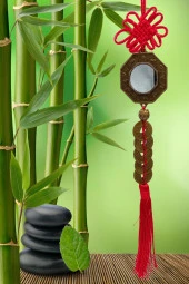 Çin Feng Shui Şans ve Bereket Bagua Ayna Beşli Para 35 cm thumbnail 10