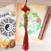 Çin Feng Shui Şans ve Bereket Düğüm Beşli Para 35 cm thumbnail 5