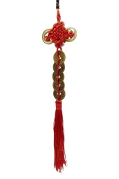 Çin Feng Shui Şans ve Bereket Düğüm Beşli Para 35 cm thumbnail 6