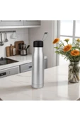 Paslanmaz Çelik 600 Ml Termos Mug Taşıma İpli SIcak ve Soğuk Muhafazalı Mug Kamp Piknik Spor - 1