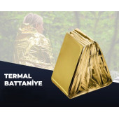 Deprem Afet Hipotermi Termal Acil Durum Battaniyesi Çift Taraflı Büyük Boy 160x210 CM - 1