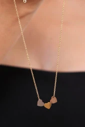 Kadın Mix Kalpli  Çelik Kolye thumbnail 3