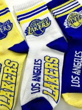3 Adet Lakers Çorap Farklı Renk Kaliteli Soket Çorap Pamuklu - 1