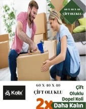 Kolix Koli Kutu Boş Karton 60x40x40 Orta Boy 5 Li Adet Çift Oluklu Koli , Ambalaj Taşınma Kolisi - 3
