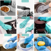 Sihirli Isıya Dayanıklı Silikon Çok Amaçlı Bulaşık Eldiven Fırçası Magic Gloves - 2