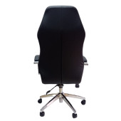 Çalışma Koltuğu Makam Sandalyesi Krom Yıldız Ayaklı Siyah Suni Deri thumbnail 5