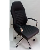 Çalışma Koltuğu Makam Sandalyesi Krom Yıldız Ayaklı Siyah Suni Deri thumbnail 8