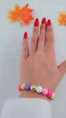 Kadın Lastikli Tasarım Karışık Renkli Bileklik thumbnail 3