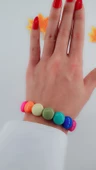 Kadın  Lastikli Tasarım Karışık Renkli  Bileklik thumbnail 6
