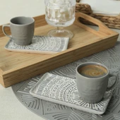 Keramika Keraart Stone Doğaltaş Kahve Sunum Seti 4 Parça 2 Kişilik 21426 - 1