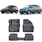 Rizline Ford  Focus 2 2005-2010  3D Havuzlu Paspas Siyah thumbnail 1