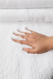 Dekoratif Tavşan Tüyü Ultra Yumuşak Peluş Yuvarlak Halı - 3