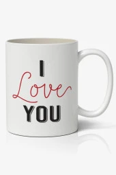 I Love You Tasarımlı Kupa Bardak Baskılı Kahve Kupa Bardak Mod 1 - 1