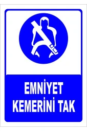 Emniyet Kemerini Tak Levhası Levha 35x50 Cm Sticker - 1