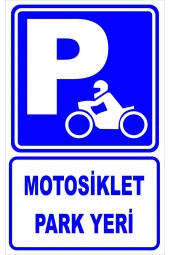 Motosiklet Park Yeri Levhası Levha 35x50 Cm Sticker - 1