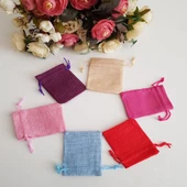 Jüt Keten İpli Çuval Kese Çanta 9x13 Cm. - 5 Adet thumbnail 1