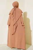 Peçeli Geniş Ferace Camel - 3