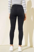 Yüksek Bel Dar Paça Kot Pantolon Füme - 3