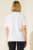 Hasır Cep Detaylı T-shirt Ekru thumbnail 3