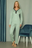 Puantiyeli Kadın Pijama Takımı Mint - 2