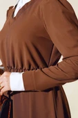 Gömlek Yakalı Elbise Kahve thumbnail 4