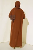 Şal Modelli Kol Dantelli Ferace Taba - 3