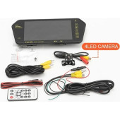 7 Inç Dikiz Ayna Ekran + 4 LED Geri Vites Kamera Bluetooth - USB - Sd Kart - Fm Transmitter Flim Izle - Müzik Dinle - 2