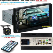7 Inç Dokunmatik Double Teyp + 4 LED Gece Görüş Geri Vites Kamera Ikisi Bir Arada - 1