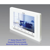 Pratik Kart 7" Dijital Renkli Tft Kapasitif Dokunmatik Butonlu Daire Içi Monitör - 2