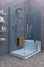 Mokaparkavm Sardunya Duvara Monte Katlanabilir Tabure Ahşap Duş Tabure Engeli Tabure - 3