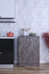 Mokaparkavm Mokas Çok Amaçlı Dolap 2 Raflı Kapaklı Mutfak Balkon Banyo Mokas1002 - 2