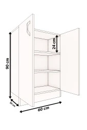 Mokaparkavm Mokas Çok Amaçlı Dolap 2 Raflı Kapaklı Mutfak Balkon Banyo Mokas1002 - 4