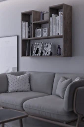 Mokaparkavm Dekoratif Duvar Rafı Salon Banyo Balkon Mutfak Kitaplık Çok Amaçlı Raf Dekorraf - 1