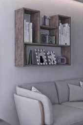 Mokaparkavm Dekoratif Duvar Rafı Salon Banyo Balkon Mutfak Kitaplık Çok Amaçlı Raf Dekorraf - 2