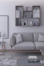 Mokaparkavm Dekoratif Duvar Rafı Salon Banyo Balkon Mutfak Kitaplık Çok Amaçlı Raf Dekorraf - 3