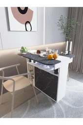 Mokaparkavm Kelebek Yemek Masası Mutfak Masası Katlanır Pratik Tekerlekli thumbnail 1