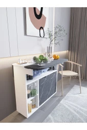 Mokaparkavm Kelebek Yemek Masası Mutfak Masası Katlanır Pratik Tekerlekli thumbnail 2